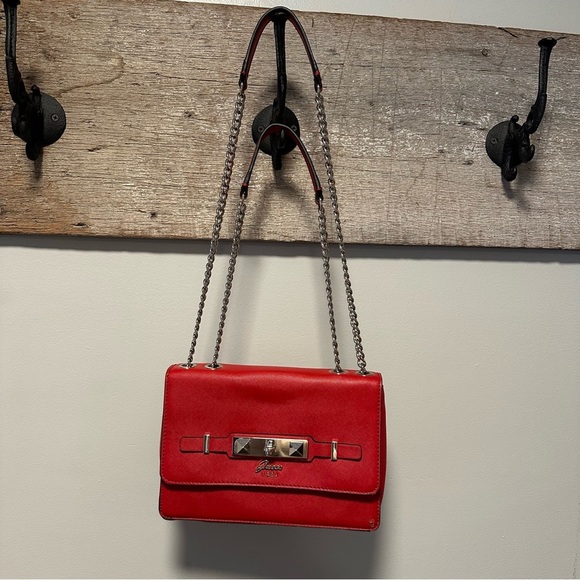 Guess Cherie Convertible Crossbody Flap Bag in Red - Picture 14 of 16